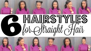 6 Easy Hairstyles For Straight Hair | Straight Hair Hairstyles |  Natural Hair Blowout Styling
