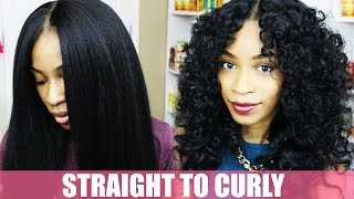 How To Curl Synthetic Hair- Natural Hair Kinky Straight Wig