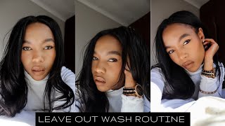 How I Wash My Leave Out Hair Extensions Without Wetting The Sew In Itself|Relaxedhair Tips
