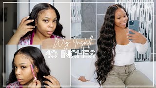 This Wig Is Top Notch & Beautiful | 40 Inch Realistic Lace Frontal Wig Install | Wiggins Hair
