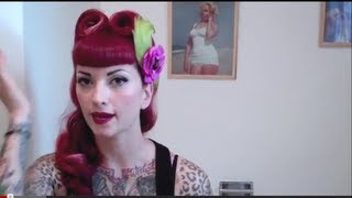 Vintage Hair Victory Roll Tutorial With Bangs By Cherry Dollface