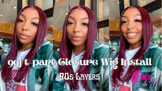 90S Inspired Layers On 99J T-Part Closure Wig Install Ft Beautyforeverhair (Quick & Easy)
