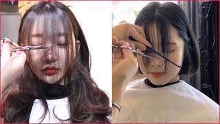 Beautiful Bang Cutting ( Korean Style) | Best Haircut Style And Color Ideas For Girls