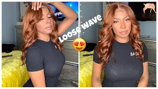 Ginger Hair Color | Loose Wave 4X4 Closure Wig Install | Petalwigs
