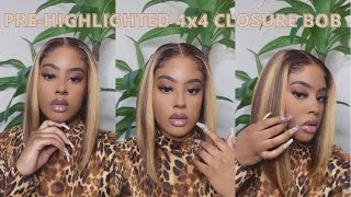 Hair Transformation | 4X4 Highlighted Lace Closure Wig | Beginner Friendly Ft. Ishow Beauty Hair