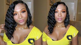 Outre Synthetic Crimp Wave Hd Transparent Lace Front Wig Safira