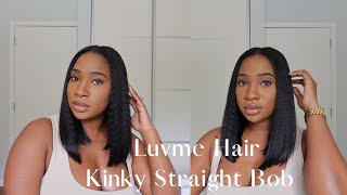 Long Bob Kinky Straight U Part Wig Install | Ft. Luvme Hair