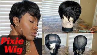How I Made My Pixie Cut Wig | Outre 100% Human Hair| 27 Piece ? Quick Weave