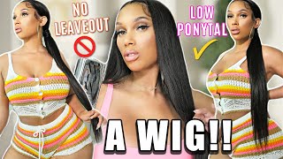  Wow!! ✅ Sleek Low Ponytail On Lace Wig No Hair Left Out | 26 Inch Ponytail On 360 Lace Wig