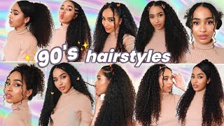 90'S/00 Easy Curly Hairstyles ! (No Braiding)✨