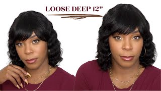 Sensationnel 100% Virgin Human Hair 10A Full Wig - Loose Deep 12 --/Wigtypes.Com