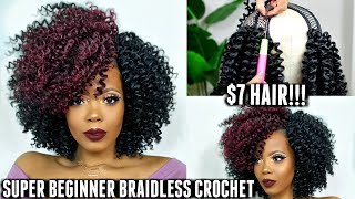 $28 Super Fast Easy Beginner Braidless Crochet U-Part Wig Hack | No Tension + No Hair Out |Tastepink