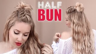 Half Bun Half Down Hairstyle ✿ Braided Back To School Hair Tutorial For Short, Medium And Long Hair