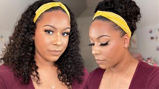 Yet Another Affordable Curly Human Hair Headband Wig! | Ft. Omgherhair