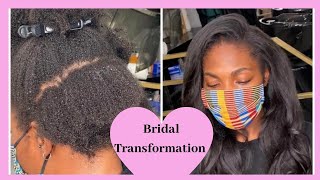 Bride Transformation Natural Hair Wefted Micro Links & Flat Weft Extensions
