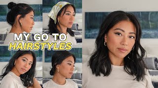 Favorite Ways To Style Medium Short Hair (Super Easy) | With / Without Heat