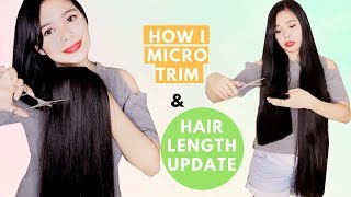 How I Micro Trim My Split Ends & My Hair Length Measurement-Hair Growth Update- Beautyklove