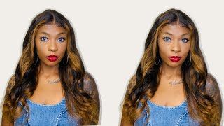 *Very* Easy Install! Natural Hightlighted 13X5 T- Part Wig! Just Enough Lace! Ft Wig Encounters ❤️