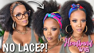  Omg No Lace?! This Looks Like Real Natural Hair! Best Headband Wig | Type 4 Natural Hair Half Wig