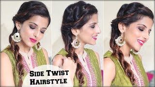1 Min Everyday Quick Twist Indian Hairstyle For Medium Hair/ Easy Hairstyle For The Festive Season