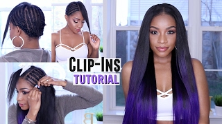How To Clip In Hair Extensions On Short Or Natural Hair + Custom Purple Color Ft. Bellami