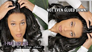 T-Part Lace Wig Natural Hairline!! + {Wig Storage Ideas}