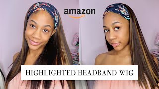 $25 Brown Highlighted Headband Wig | Amazon Aisi Hair
