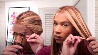 C’Mon Highlights!!! Highlighted Honey Brown T-Part Wig Install Ft. Wigencounters