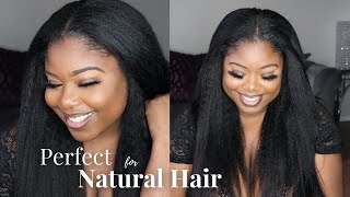  No Lace No Glue! Natural Kinky Straight U-Part Wig | Beginner Friendly | Ali Pearl