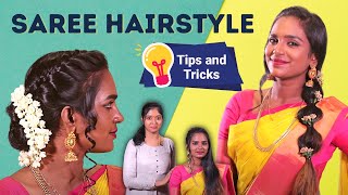 2 Easy Hairstyles For Saree Look | Hairstyle Tips & Tricks | Party / Wedding Hairstyles | Say Swag