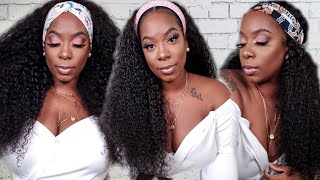 The Best Curly Headband Wig  Most Natural Human Hair Wig Under $70 | West Kiss Hair