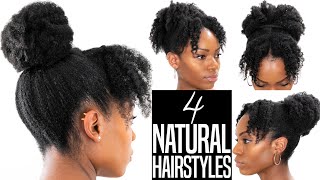 4 Natural Hairstyles (Twist Out Updo Hairstyles With Bangs/Fringe) (4B/4C Hair)