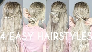 4 Easy Hairstyles For Medium Hair & Long Hair