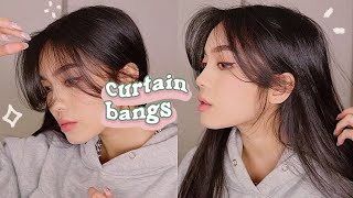 How To Style Curtain Bangs + Layers   Hair Tutorial