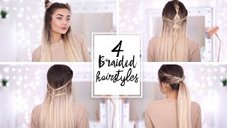 4 Easy & Heatless Braided Hairstyles!