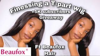 How To Finesse A T-Part Wig| Is It Worth It ? |Ft Beaufox Hair |5K Giveaway| South African Youtuber