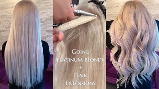 Platinum Blonde | 6 Hour Hair Transformation + Tape In Hair Extensions