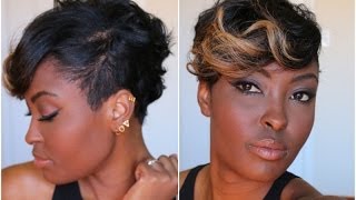 Get Ready With Me: Adding Color To My Pixie Cut =) Quick And Easy Plus Makeup Budget Friendly