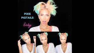 Growing Out Pixie Cut | Short Hair Pigtail Tutorial