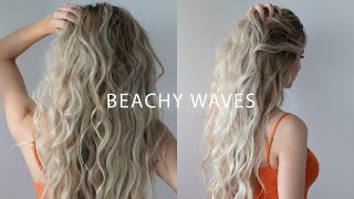 How To: Beach Waves With Flat Iron Hair Tutorial  ☀️