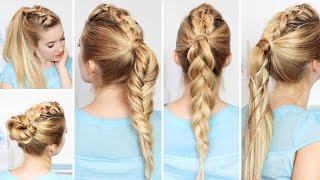 High Ponytail Hairstyles With Braids For School, Medium Long Hair ★ Frisuren Für Lange Haare