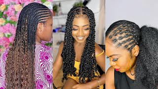 Unique Braiding Hairstyles 2021 For Black Ladies || Most Popular Braid Tutorials To Slay This Season