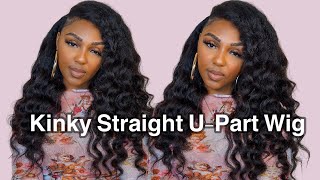Kinky Straight U-Part Wig | 4B/4C Hair| Ft Jurllyshe