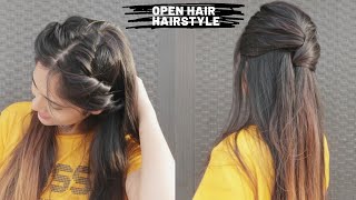 2 Easy Hairstyle Idea For Open Hair/ Hairstyle For Medium To Long Hair/ How To Style Open Hair