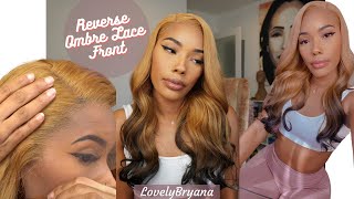 Reverse Ombre! Blonde To Black Preplucked Lace Front Wig| Black Friday Sale| Hairvivi X Lovelybryana