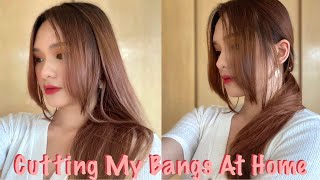 Cutting My Bangs At Home | How To Cut Long Bangs