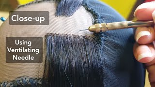 Close-Up: How-To Ventilate Hair Lace Closure/Frontal Wig Using Ventilating Needle