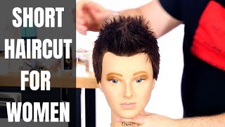Haircut Tutorial - Short Textured Women’S Haircut - Thesalonguy