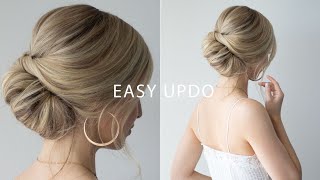How To: Easy Updo For Short Hair Perfect Wedding Hair, Prom, Formal.