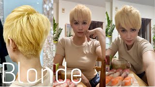 [ 261 ] Japan Vlog Blonde Pixie Cut | Extreme Short Hair Cut For Women | Pixie Cut | Kirei Zazacity